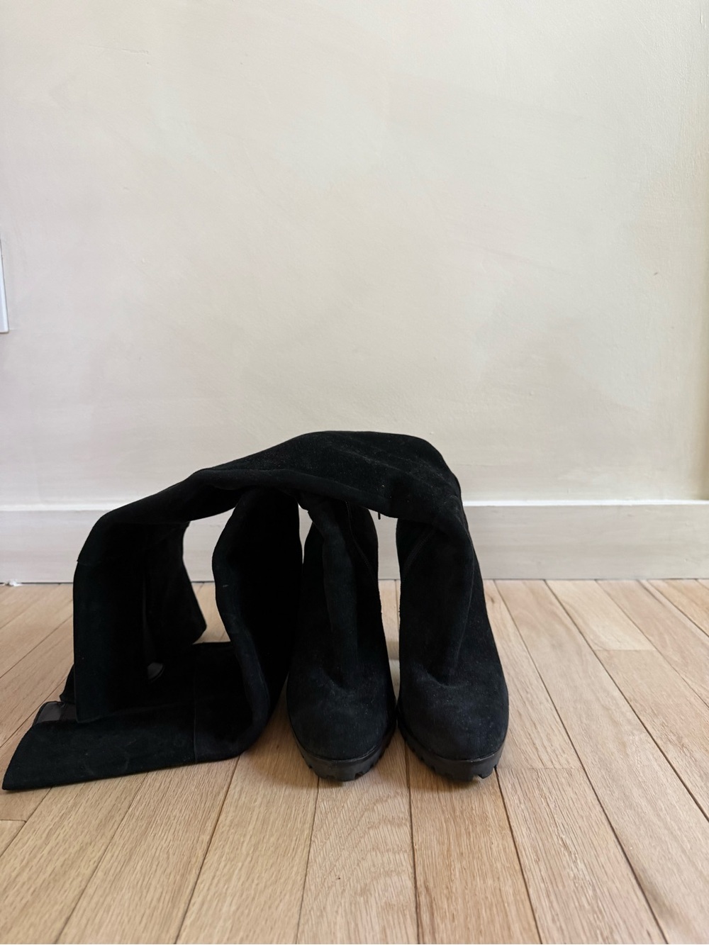 Aldo Black Suede Over-the-Knee Boots